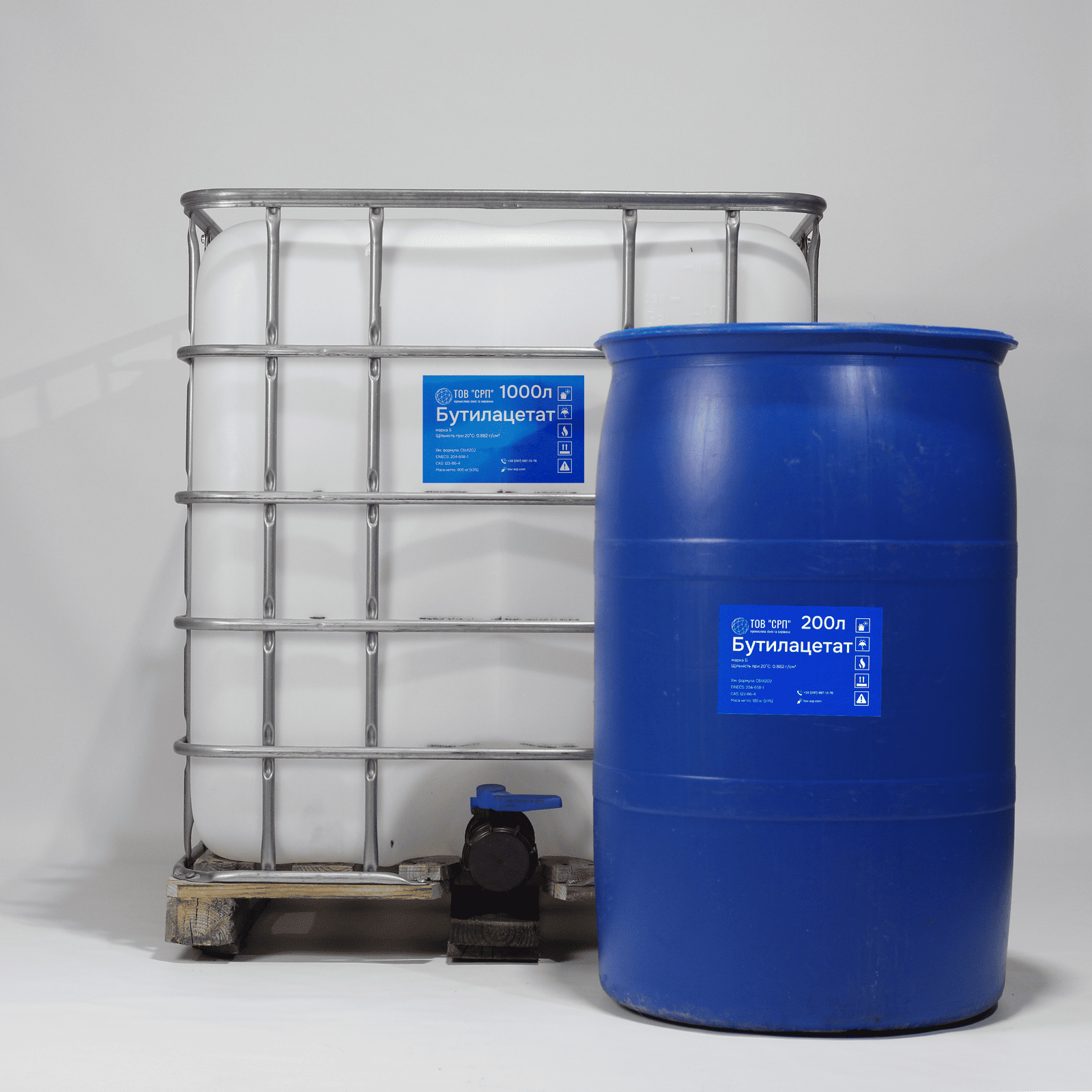 Етикетка продукту: бутилацетат, високоякісний хімічний розчинник.